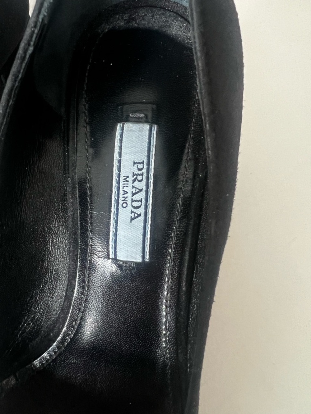 Prada Black Suede Pumps with Silver Buckle - Picture 6 of 10